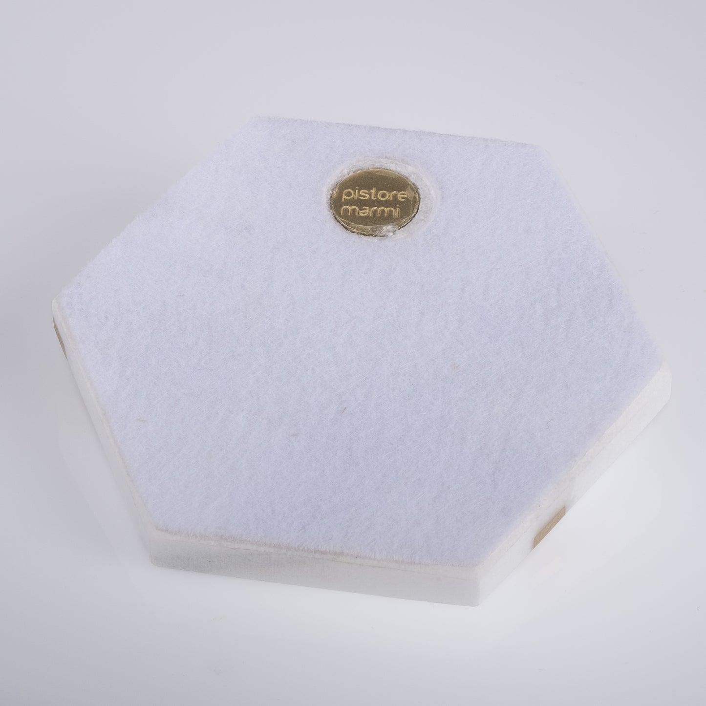 Brass Collection _ Hexagonal marble coaster with brass