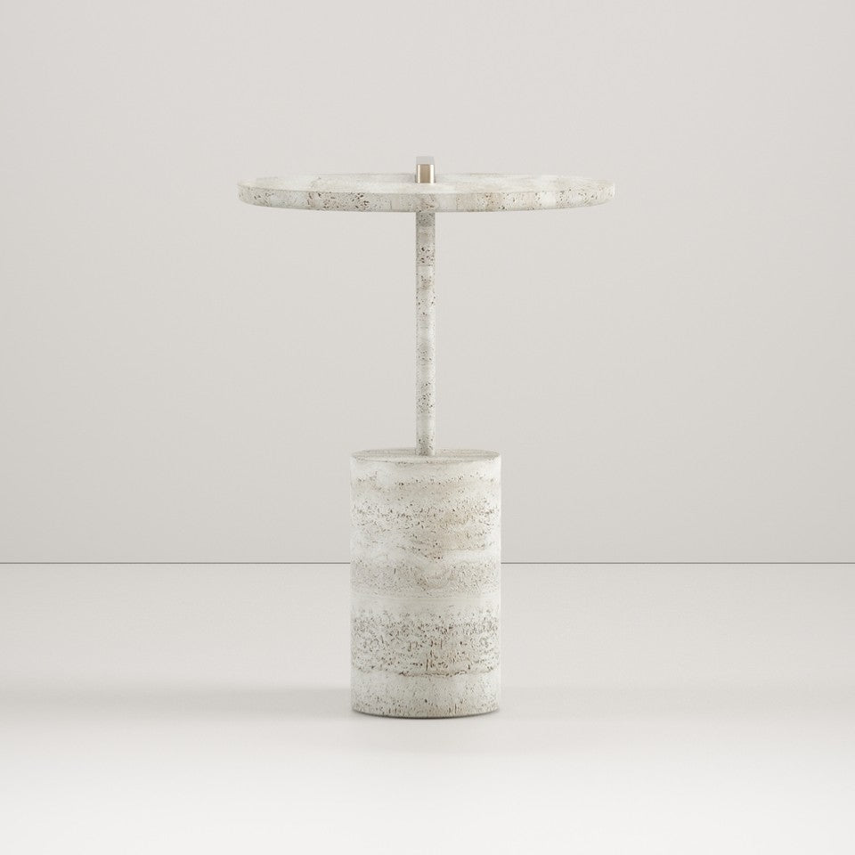 On side table in Travertine