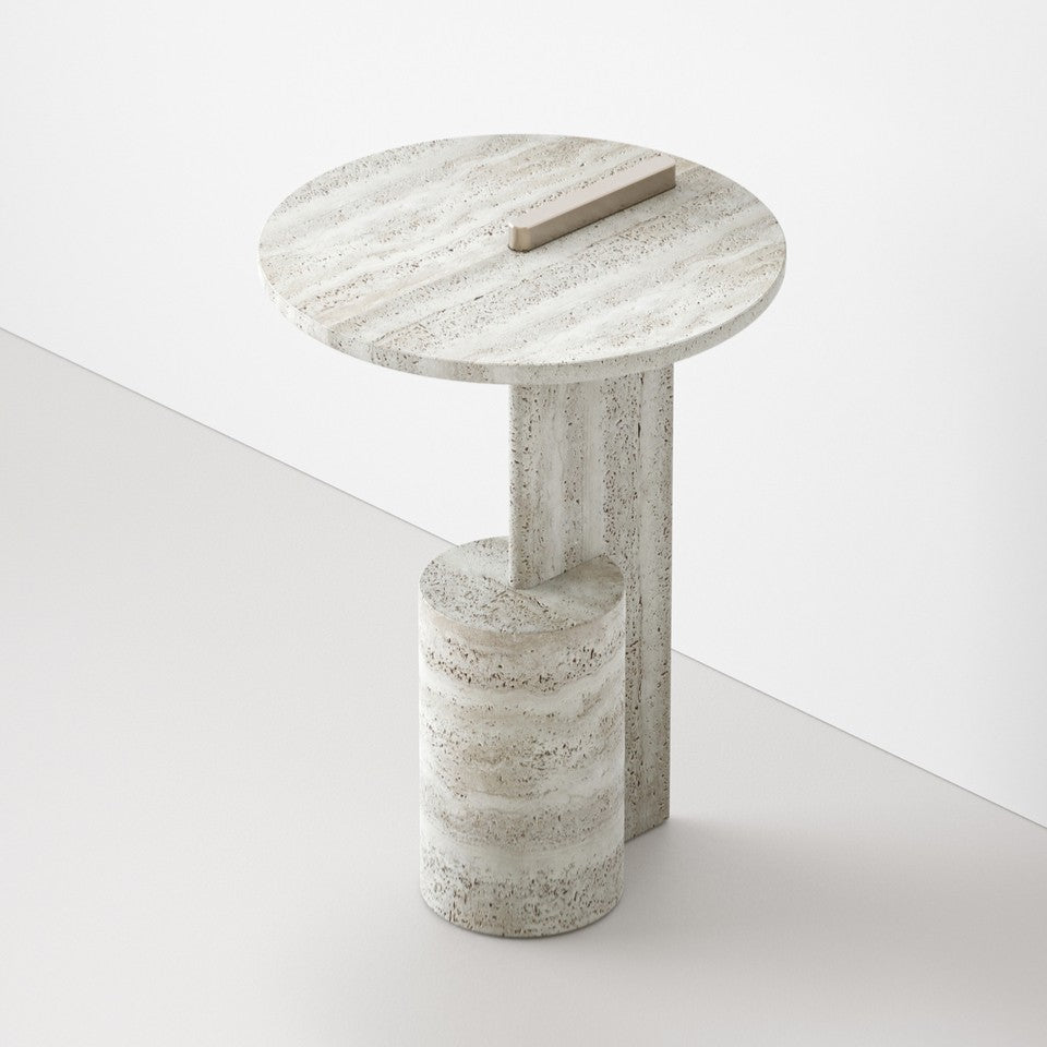 On side table in Travertine