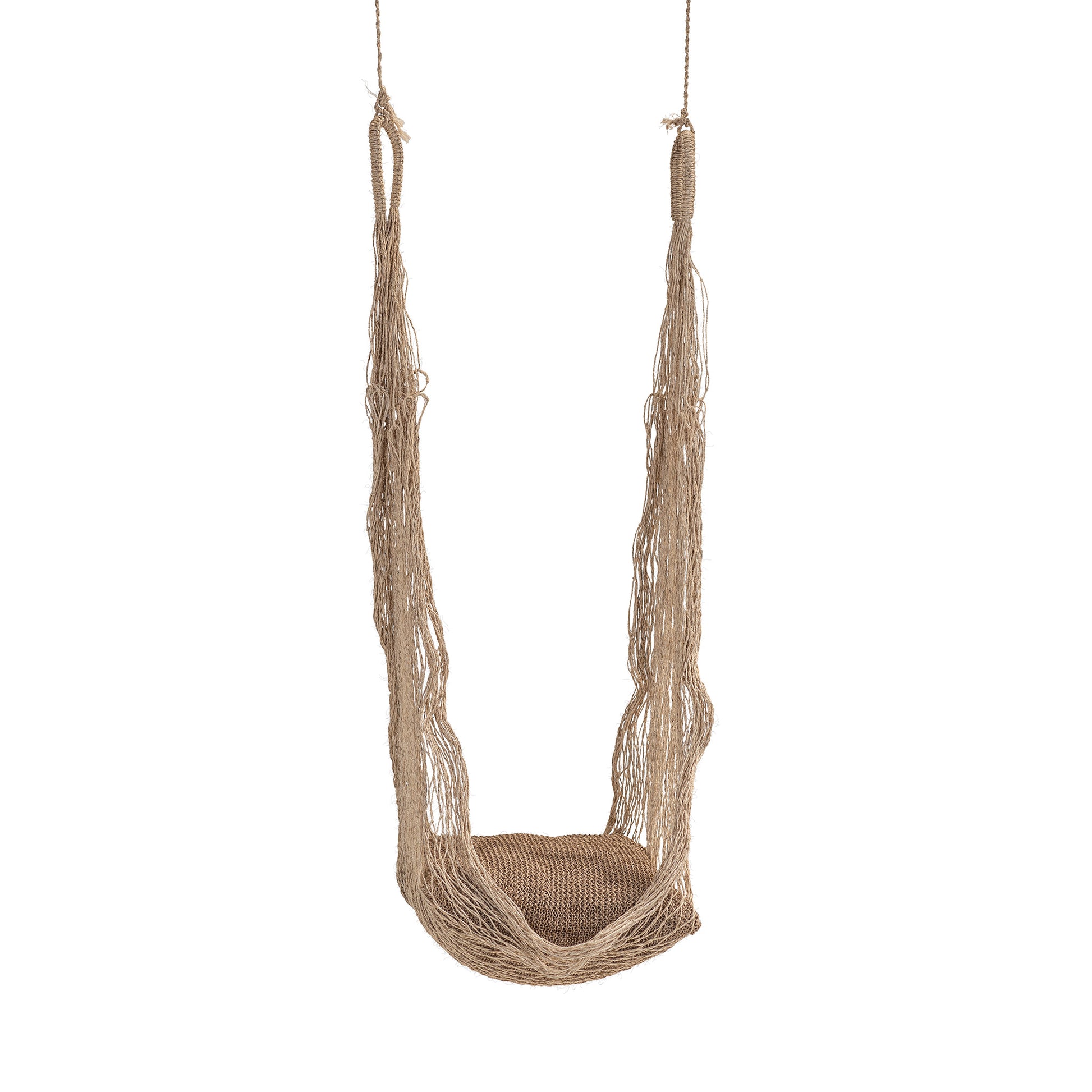 Textured rope swing on a white background