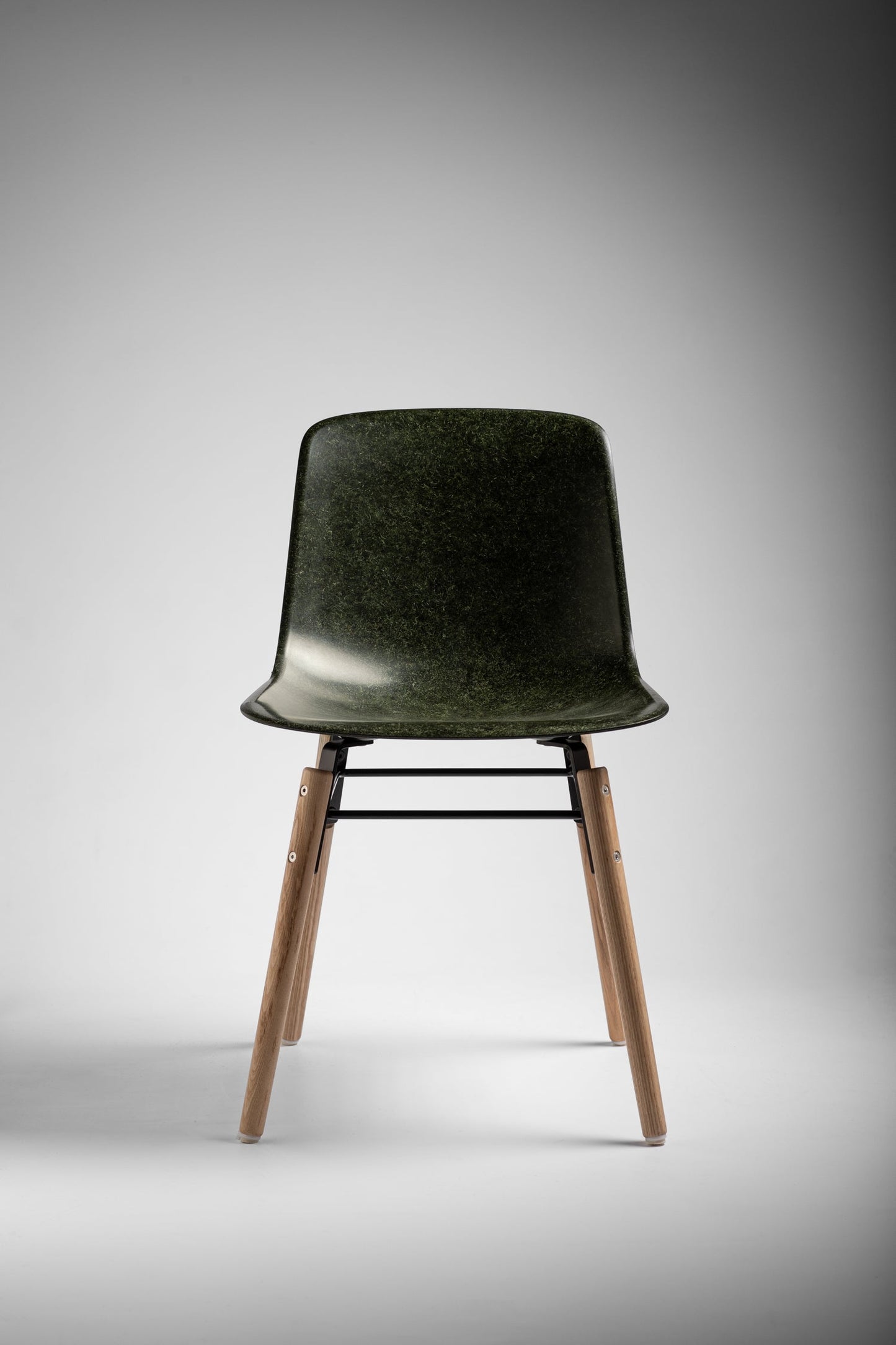 Hembury Chair in Forest Solidwool with oiled ash legs