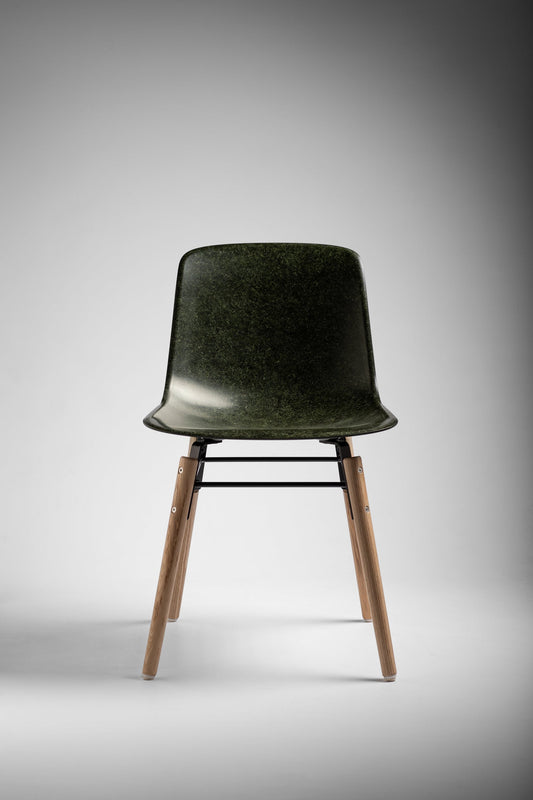 Hembury Chair in Forest Solidwool with oiled ash legs