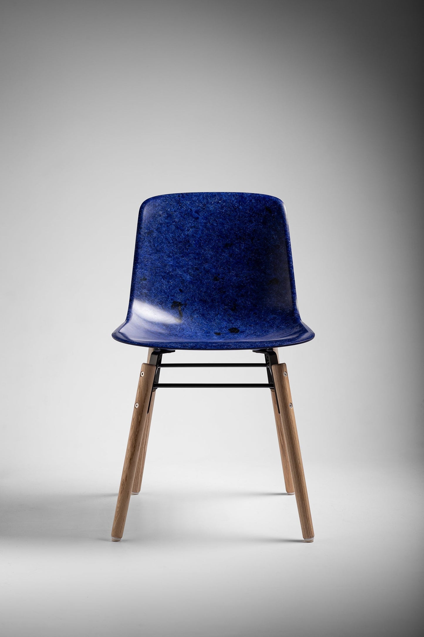 Hembury Chair in Indigo Solidwool with oiled ash legs