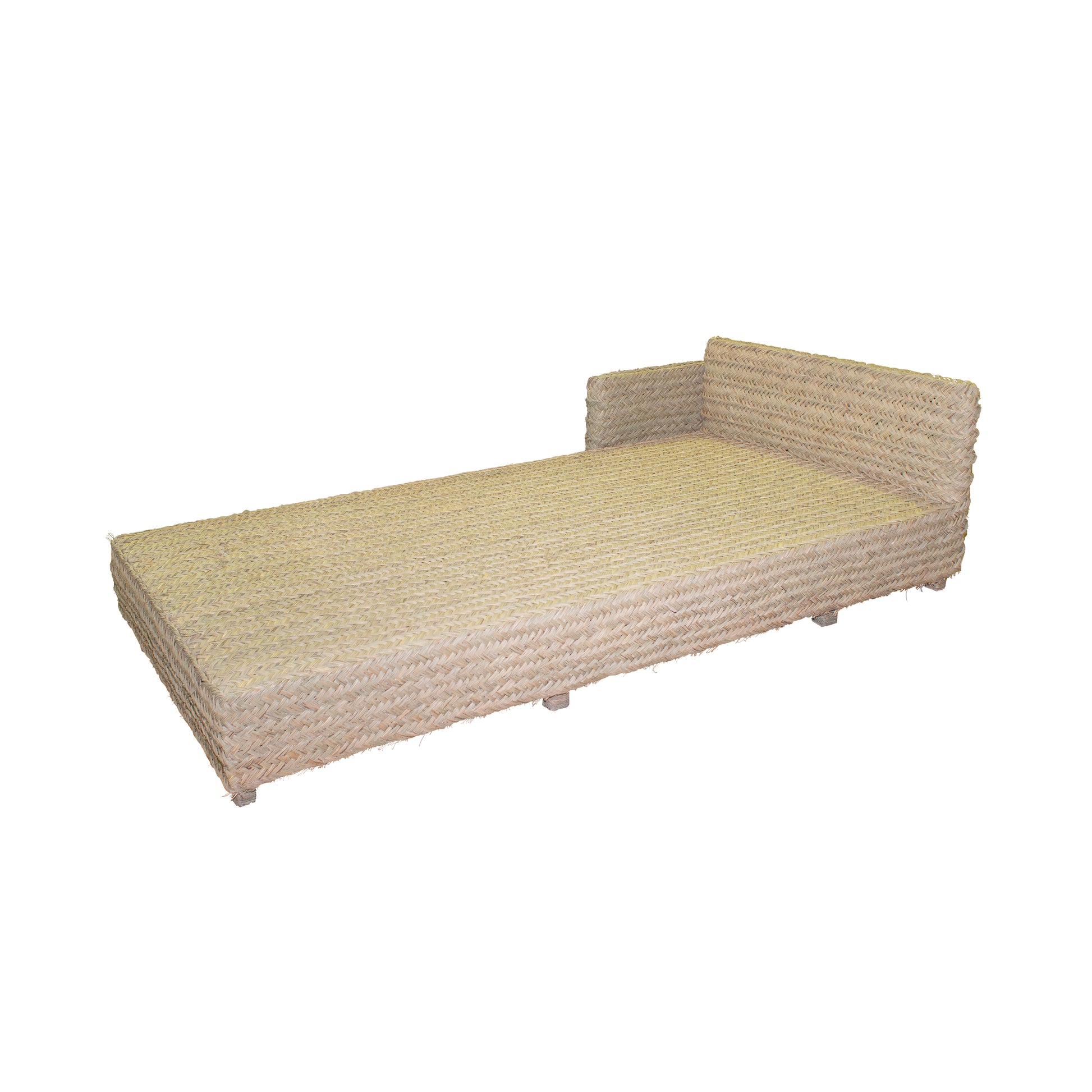 daybed made in natural materials with white background